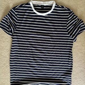 Men’s Medium Navy and white striped SHEIN Tee